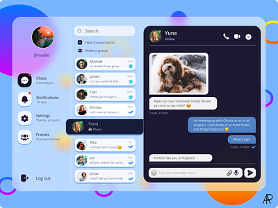 Direct Messaging UI app chat app chatting dailyui dailyuichallenge design dog dribbble figma font icon message app minimal ui web