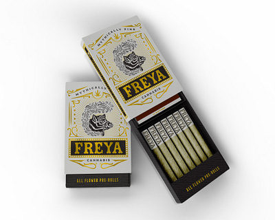 Freya Cannabis brand cannabis illustration packaging