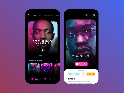 Streaming app app black dark film hulu mobile movie netflix streaming ui violet