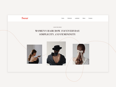 Hair bow website fragment design fashion fashion design femenine landing landing page womans