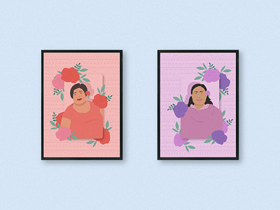 Sisters Floral Portraits art artist design digital art flat graphic design illustration illustrator minimal vector
