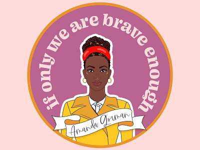 Amanda Gorman amanda gorman be the light brave bravery illustration poet poetry portrait portrait illustration sticker sticker design