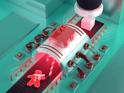 Candy Factory 3d art direction c4d candy cinema 4d factory xmas