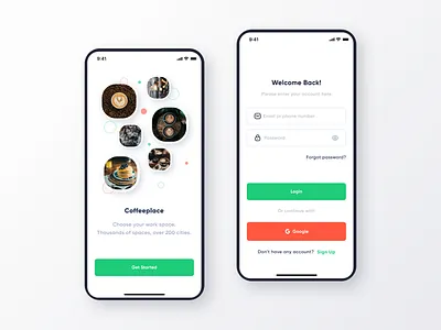 Onboarding - Workspace UI Kit account clean co working design form log in login login app login screen minimal mobile app mobile design register sign in sign up team teamwork ui ux workspace