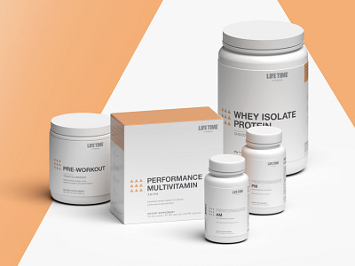 Life Time Performance Line 3d branding life time minimal package design packaging protein render supplement vitamin