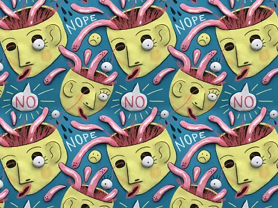 Bye Brains art drawing drawings illustration pattern pattern design seamlesspattern