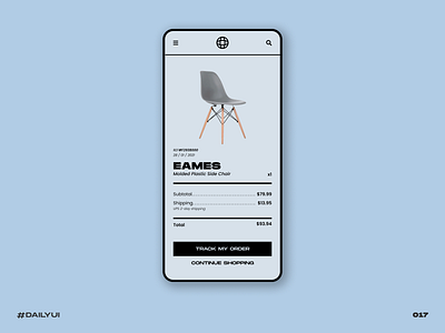 Receipt black challenge dailyui eames eames chair ecommerce email mobile receipt retro