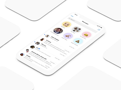 Pinned Messages 4-Up animation apple interaction design ios14 messages principle ui