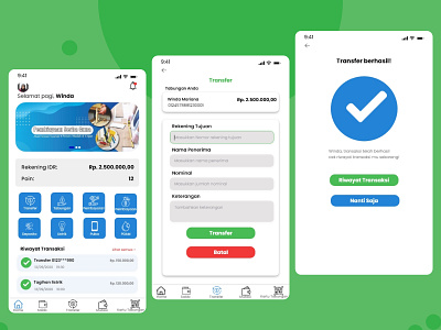 Mobile Banking App banking blue green mobile app design mobile banking app ui design