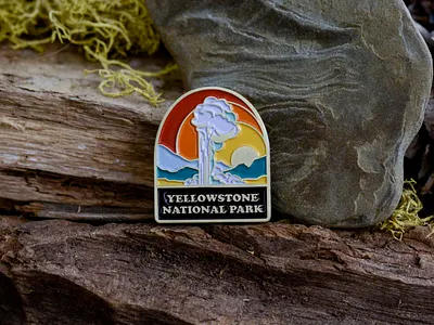 Yellowstone National Park Soft Enamel Pin enamel pin enamelpin graphicdesign illustration national parks nature