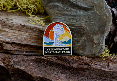 Yellowstone National Park Soft Enamel Pin enamel pin enamelpin graphicdesign illustration national parks nature