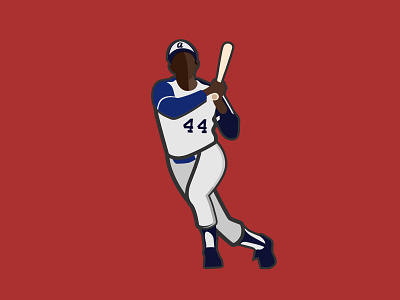 Hammering Hank Aaron baseball blue braves design hank aaron illustration red vector