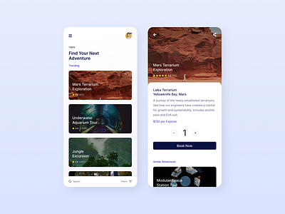 Travel Mobile App Concept adventure time booking clean concept design minimal product design travel ui