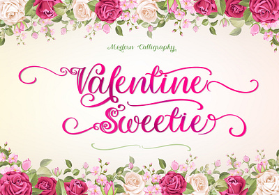 Valentine Sweetie font calligraphy font design font family handwritten font scriptfont typography valentine day weddings