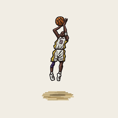 Kobe's 81-Point Game athlete basketball drawing illustration kobe kobe bryant la lakers lakers los angeles mario nba portrait spo mo sports spot illustration zucca