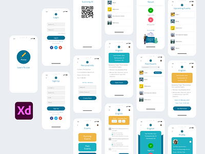 Assay- Online Exam for Students IOS App app concept app design app ui design illustration minimal app design ui