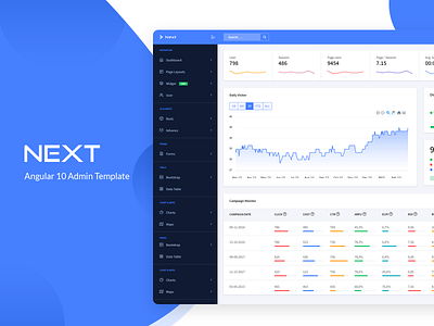 Next Angular 10 Admin Template admin admin dashboard admin design admin panel admin template admin theme angular admin template angular dashboard angular dashboard template angularjs branding dashboard dashboard ui sass ui ui ux design