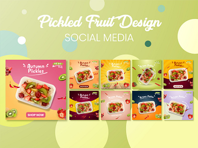 Pickled Fruit Social Media Design abstract background creative design design food and beverage food and drink fruits illustrator cc photoshop cc social media design