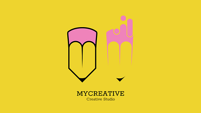 MyCreative | Case Study brand branding branding design case study creative graphic design icon iconic illustrator logo logo design minimal pencil pink studio vector yellow