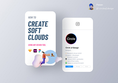 Soft Clouds 3d 3d art app branding card circle design figma illustration instagram instagram banner iphone logo new shot sketch tool tutorial ui ux