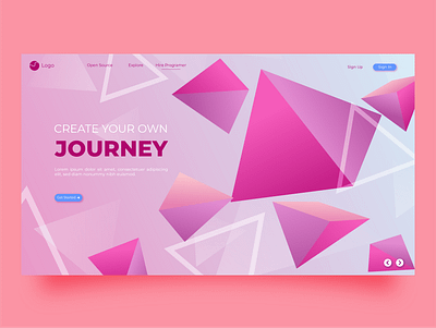 Journey Landing Page design flat graphic design ui vector web website