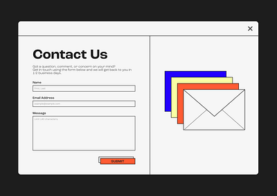 Daily UI 028 - Contact Us browser daily ui design desktop illustration minimal retro ui ux vector