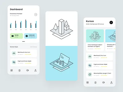 Course App app clean course dashboard exploration icon ios isometric statistics ui