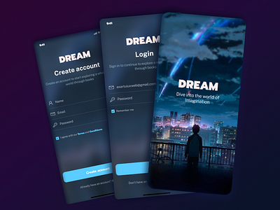 Login Signup Ui app design application daily 100 challenge dailyui dailyui 001 dailyuichallange dailyuichallenge design login login design login form login page login screen register page sign in sign up signin signup ui uiux