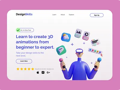 Design-Skills Landing Page app branding design illustration minimal typography ui ux web website