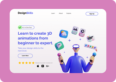 Design-Skills Landing Page app branding design illustration minimal typography ui ux web website