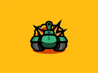 Tank Mascot Logo esport esportlogo explorations explosion green illustration illustrator logo mascot mascot logo red tank tanks yellow