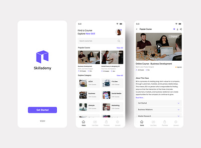Skillademy Mobile App Design branding design interaction design interface minimal ui ux web web design website