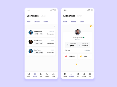 Money Exchange App agency app art cards design designer mobile mobile ui ui ux uxdesign