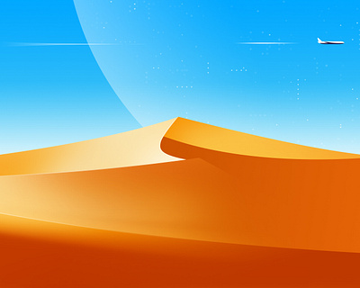 Desert（Loneliness and insignificance） branding flat illustration ui