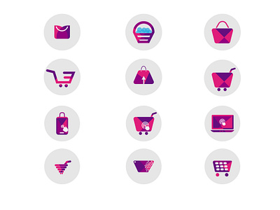 eCommerce Icon design Creative Vector accessory application background bag business center choice collection commerce control coupon delivery design element equipment fashion flat food free