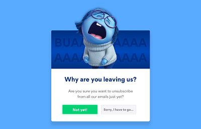 Newsletter unsubscribe email disney divertidamente email design email newsletter fictional character inside out pixar psychology sadness unsubscribe unsubscribe email