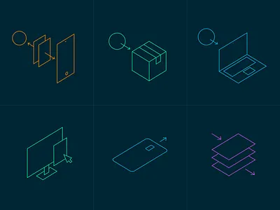 3D line icons brand icon icons infographics ui web