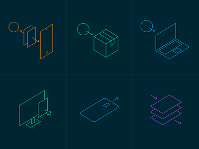 3D line icons brand icon icons infographics ui web