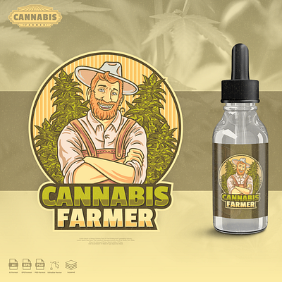 Cannabis farmer brand branding cannabis cannabis logo design designs esports farmer fire flame games illustration logo skull