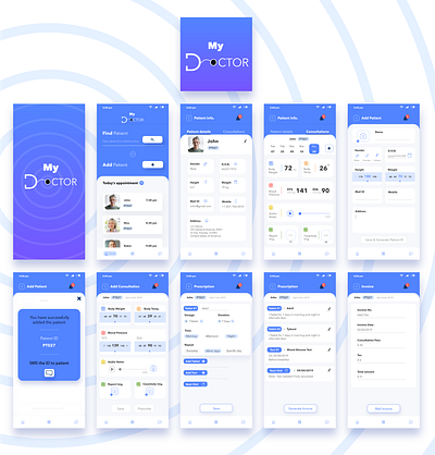 My Doctor app blue booking consult design doctor icon mobile patient ui ui ux ux vector