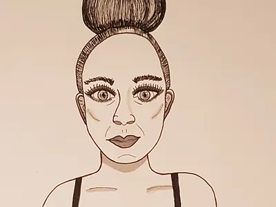 Self Portrait drawing drawing ink illustration