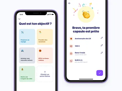 First Capsule Creation 🛸 financial app goal money app onboarding savings app vault