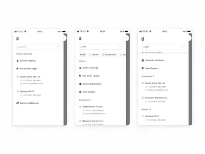 Mobile Search Concept drawer mobile mobile app mobile app design mobile ui recent searches search uiux