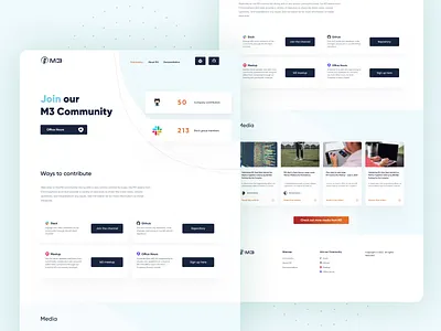 M3_02 blue clean community design landing simple tech ui ux