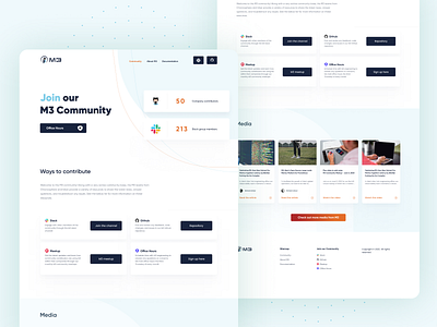 M3_02 blue clean community design landing simple tech ui ux