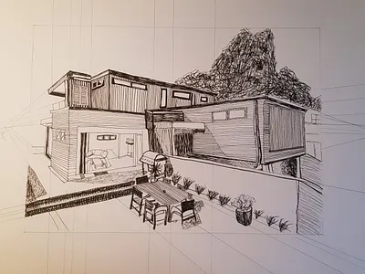 House 1 drawing drawing ink illustration