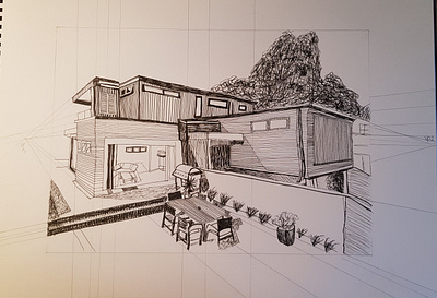 House 1 drawing drawing ink illustration