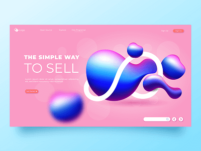 Liquid Landing Page app design graphic design minimal ui web website