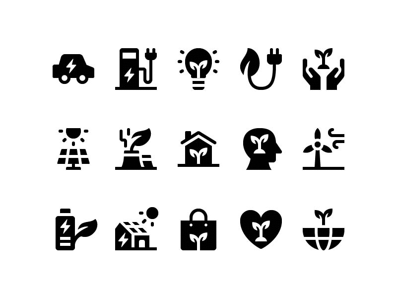 Ecology Icons app button design glyph green icon iconography iconset illustration illustration design interface line nature ui ux