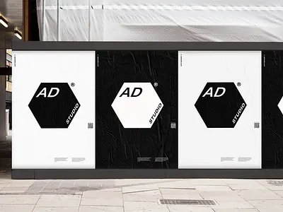 AD Studio posters branding design grid layout logo minimal posters studio typography visual identity